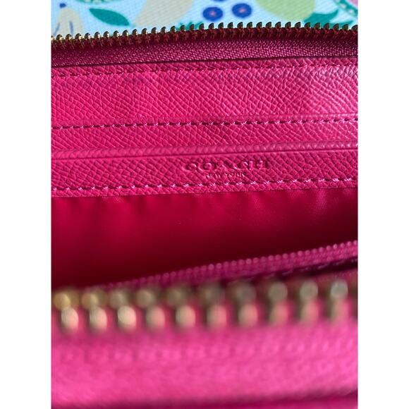 Coach Hot Pink and Brown Monogrammed Long Zip Wallet - Picture 14 of 15